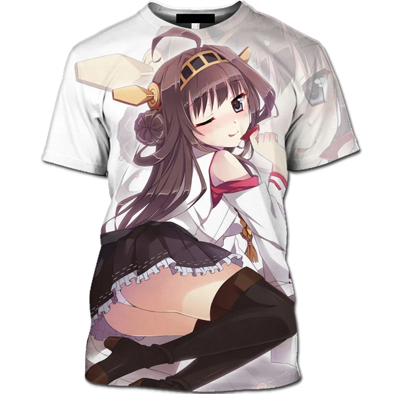 

Summer Anime 3d Men And Women T-shirt Beach Sexy Anime Girl Print Short Sleeve T-shirt Kids Kawaii Casual Tops
