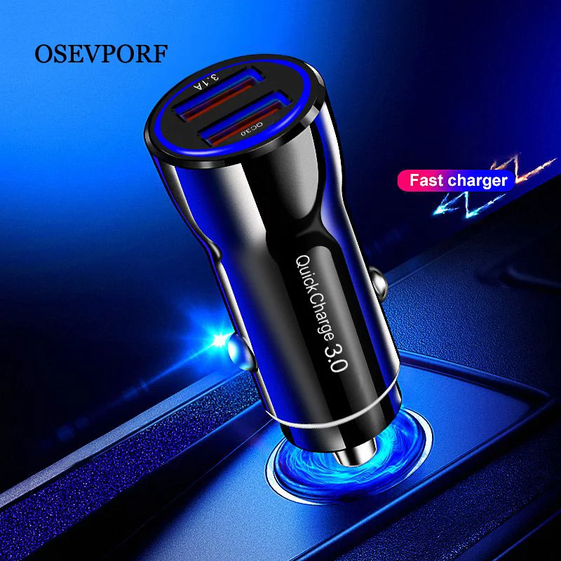 Автомобильное зарядное устройство Mini USB быстрая зарядка QC 3 0 автомобильное с