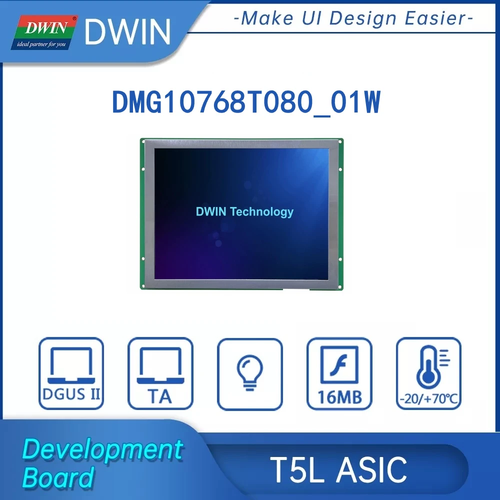 DWIN 8 inch TFT Display 1024x768 Industrial Grade HMI Touch Screen Smart Display