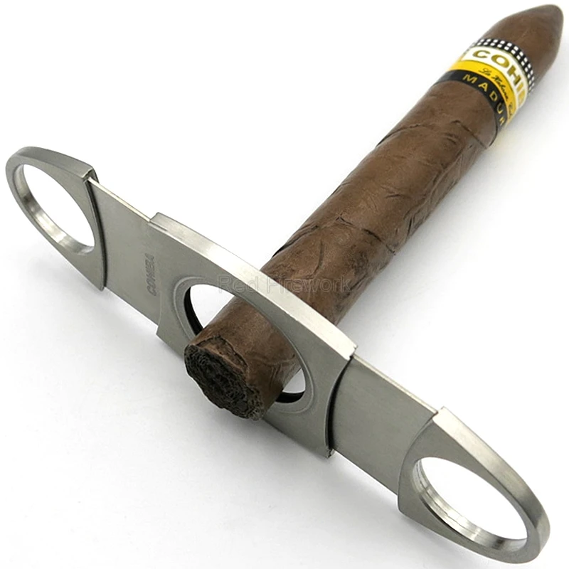 COHIBA сигары резак двойной нержавеющая сталь лезвия металлические сигары Острые Ножницы с подарочной коробкой