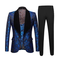 mans suits for wedding party suit dinner suit groom best man wear prom dresses three pieces printed suitjacketpantsvest