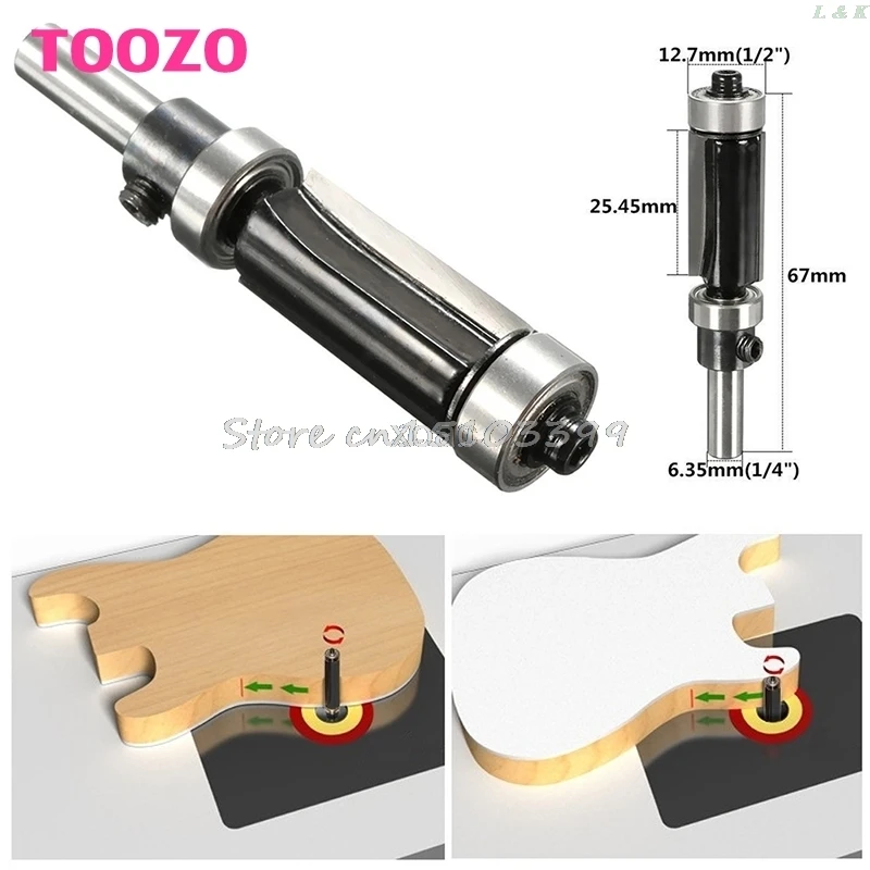 Концевой концевой Фрезер с верхним и нижним подшипником 1 &quotH X 1/4&quot хвостовик