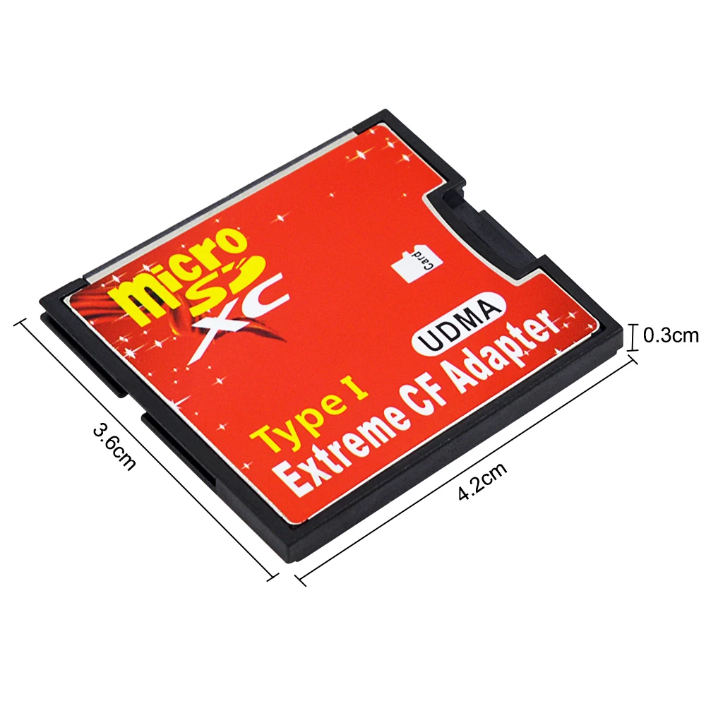 CHIPAL Red UDMA высокоскоростной Micro SD TF к CF адаптеру MicroSD MicroSDHC компактной флэш-памяти