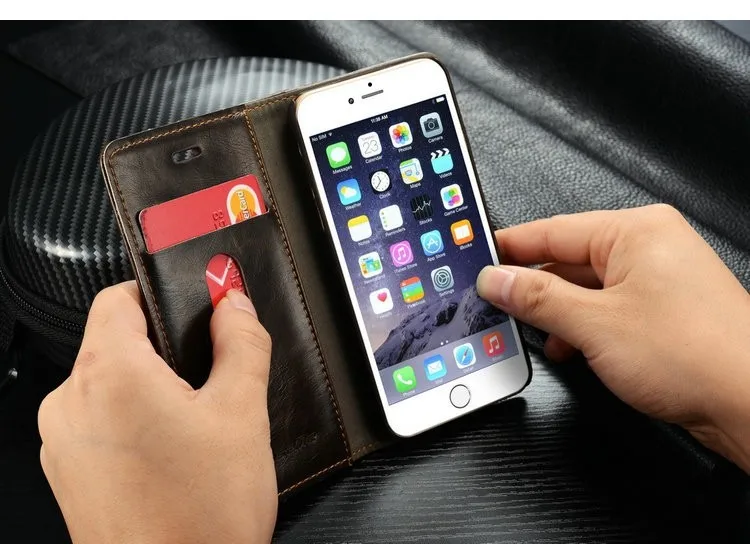 Деловой чехол для iPhone 5S 5 SE, роскошный прочный кожаный магнитный чехол для iPhone 6 S 7 8 Plus X XS Max XR, флип-держатель для карт, чехол