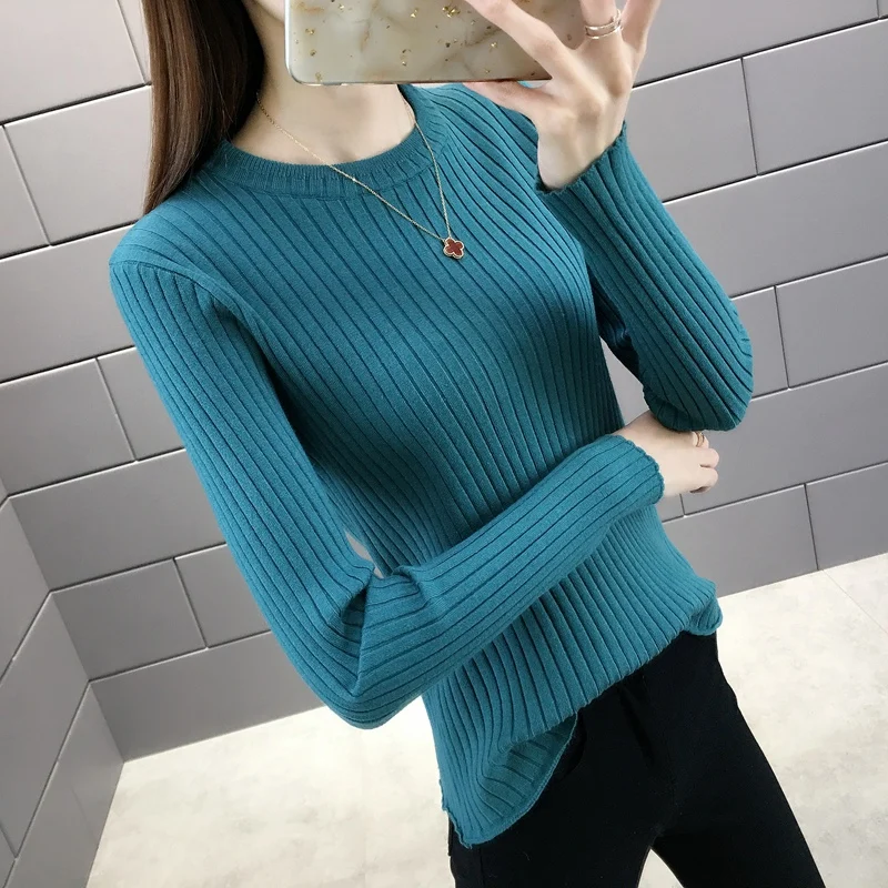 

1324839 (на № 3, в 10-ю строку зала) новый стиль полосатый однотонный пуловер тонкий свитер 2019JD