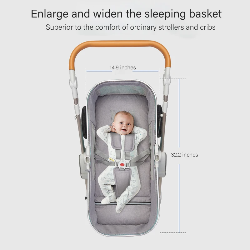 

New 3 in 1 Multi-Functional High Landscape Stroller Baby Stroller Baby Pram Newborn Trolley Child Folding Travel Baby Carriage