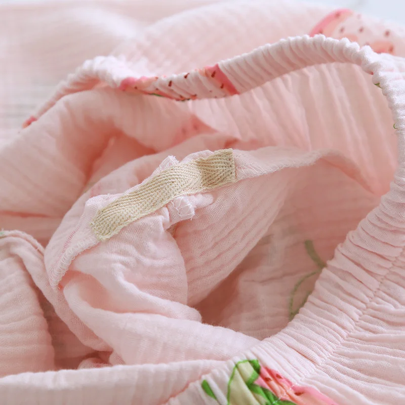 

New Spring and Summer Ladies Cotton Cloth Home Wear Pajamas Large Size Simple and Cute Long-sleeved Trousers Set Sleepwear