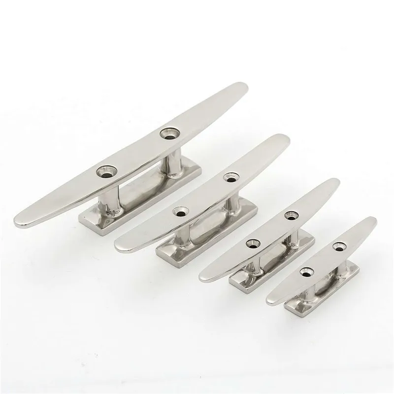 4&quot 5&quot 6&quot 8&quot Low Flat Cleat 316 Stainless Steel 2 Hole Hardware boat cleats For Marine Boat Deck Rope Tie yacht accessories |