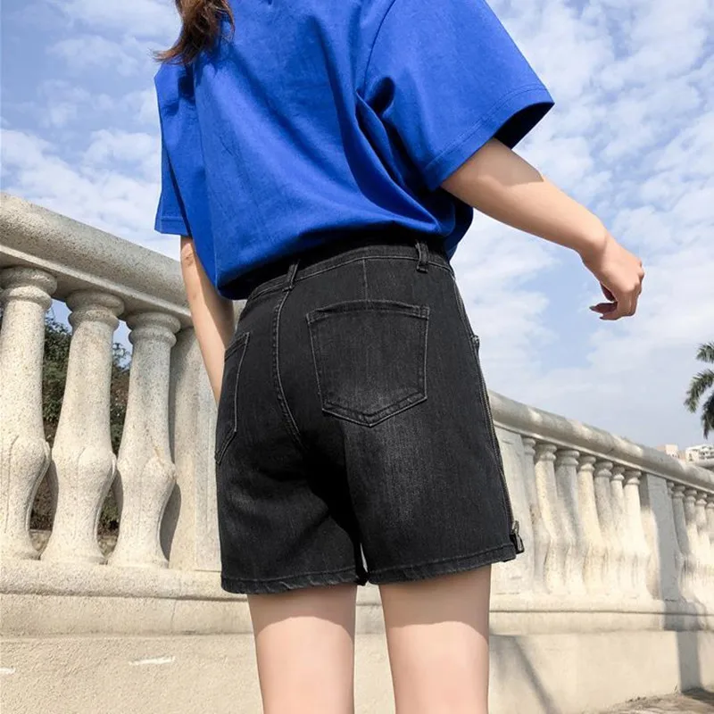 

2021 new denim shorts women's summer loose thin high waist thin shorts