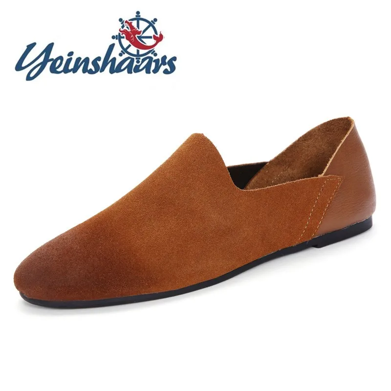 Мужские повседневные летние туфли дышащие легкие для вождения удобные кожаные