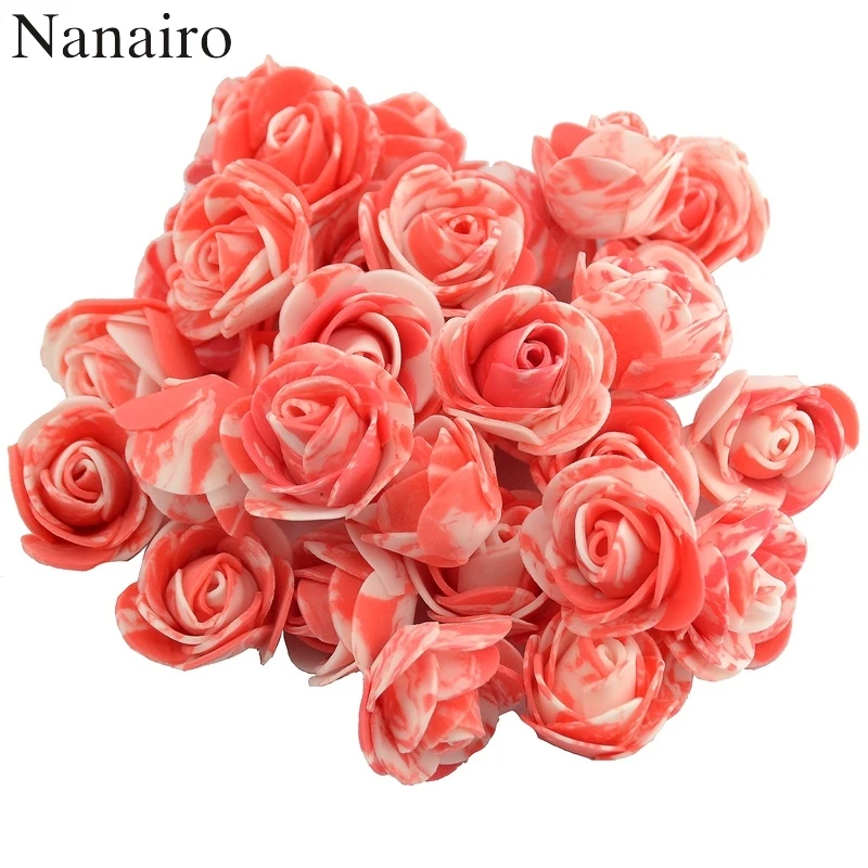 50 шт. 3 см Мини многоцветный PE пена роза искусственный цветок ручной работы Diy