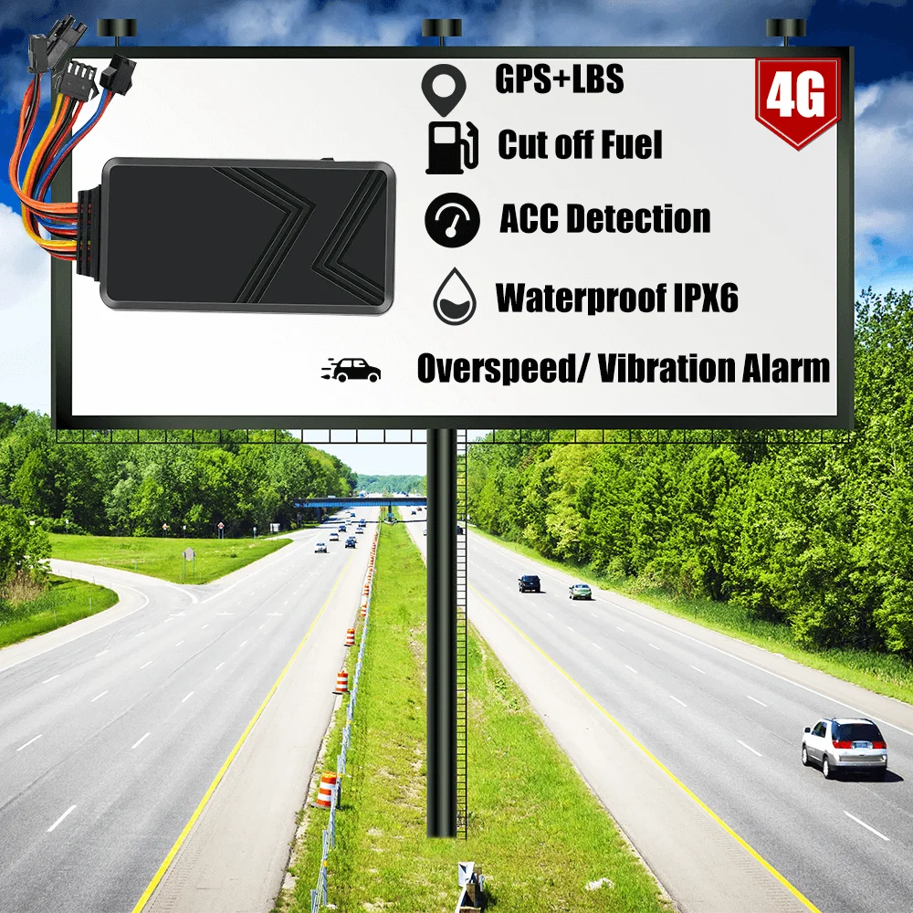 

4G GPS Tracker Car LTE CAT M1 NB-lot Cut Off Oil Car Tracker Overspeed Alarm Waterproof GPS Locator Free APP