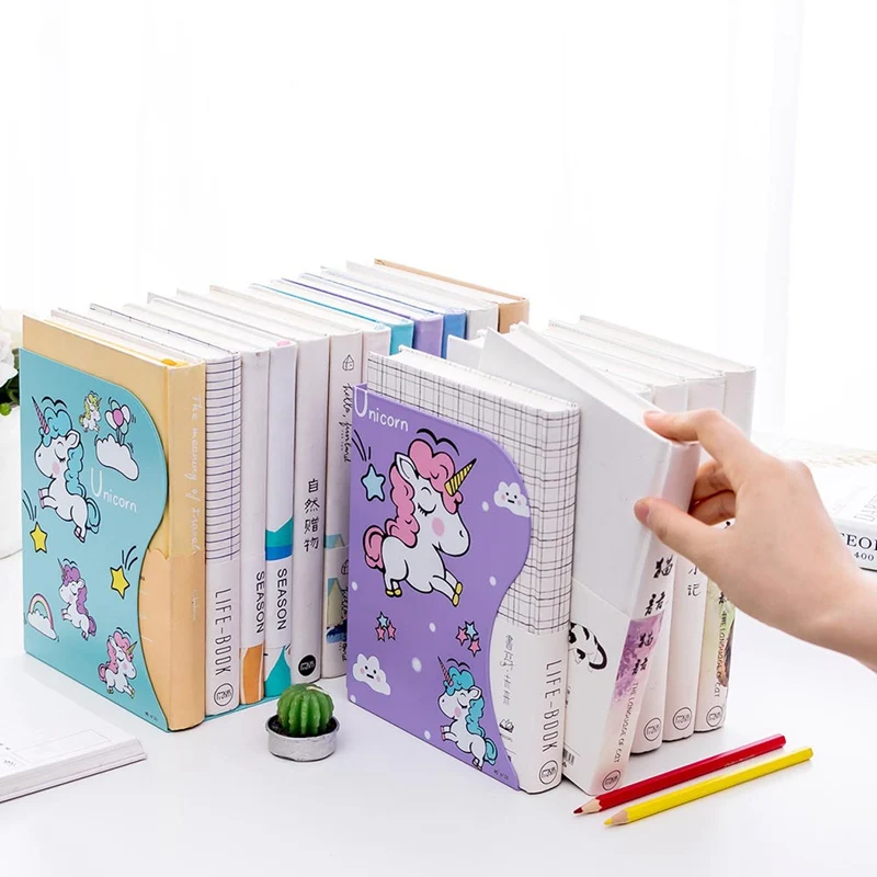 

1PCS New Arrived Kawaii Christmas Birthday Party Holiday Gift For Children Cute Unicorn Telescopic Metal Bookshelf 4 Styles!!!
