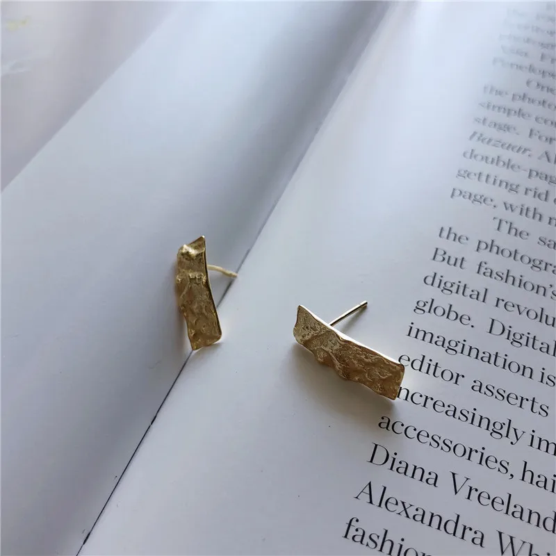 

RUIYI Punk Women 925 Sterling Silver Geometric Irregular Earrings Girls Hyperbole Nordic Style Heterotypic Chic Stud Earrings