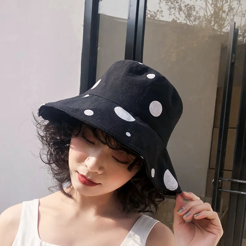 Летняя широкополая шляпа с волнистыми полями и принтом в виде беспорядочных пятен INS для женщин, защищающая от солнца, складная, из хлопка, рыбацкий кепи.