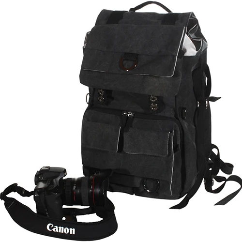 Carbon black Waterproof Camera Backpack National Lowepro Fits 15 inch Laptop Geographic Canvas SLR Bags Rain Cover for Canon Nikon Sony a6000 - Цвет: Carbon black
