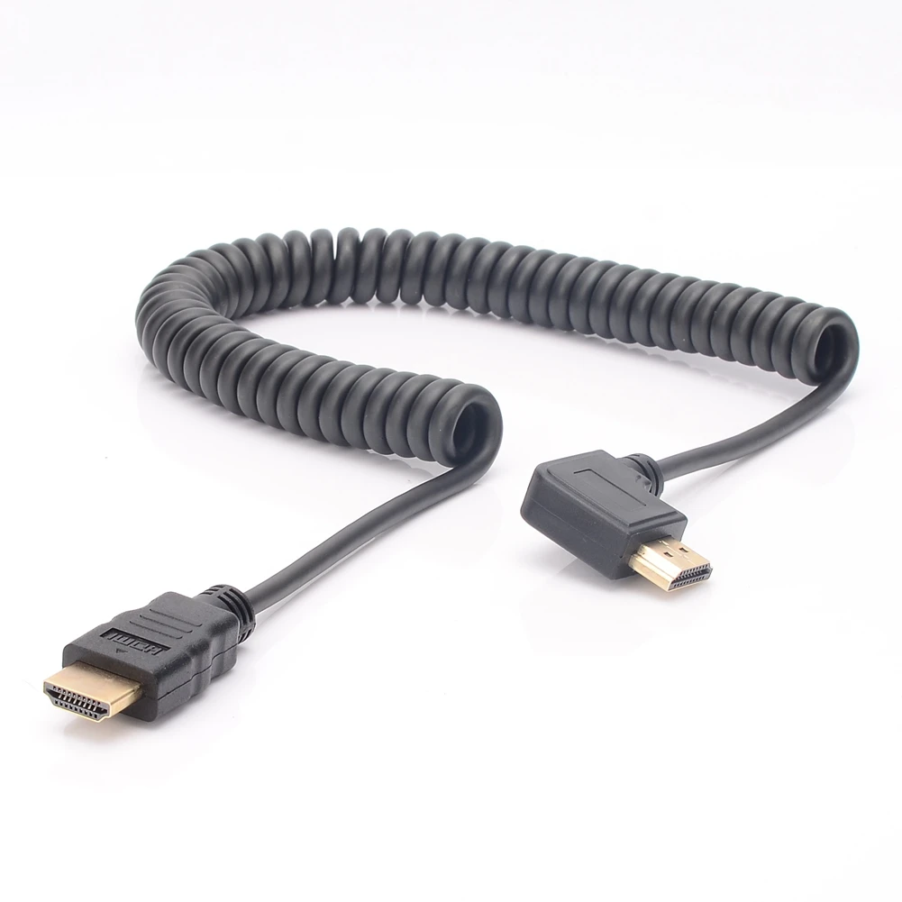 

HDMI-compatible TO Right&Left Angle HDMI HDMI V1.4 stretch DSLR 4K HD Spring Curl Flexible Cable Camera cable Coiled thin cables