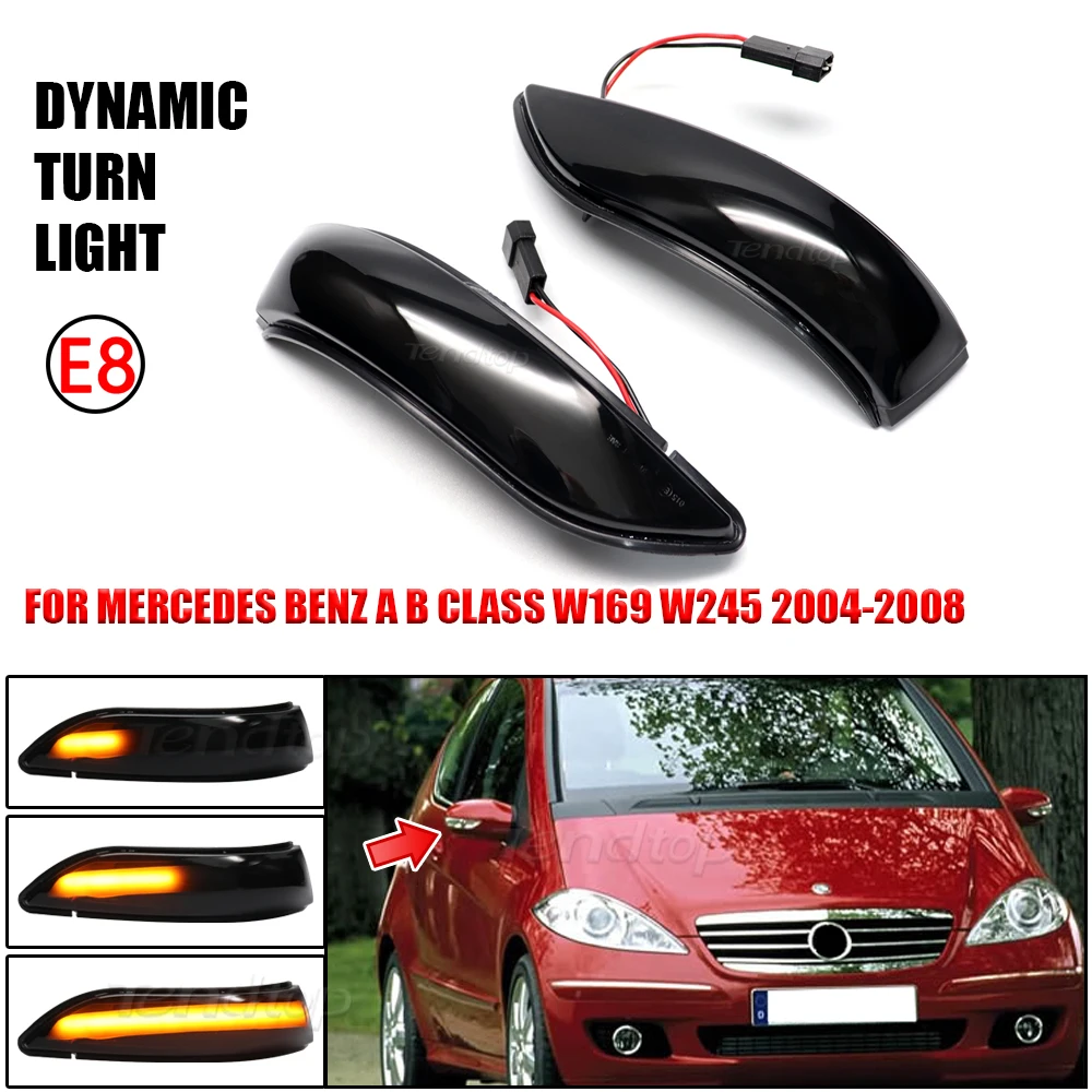 

Scroll Dynamic Blinker LED Side Light Flowing Turn Signal Repeater Lamp Car Styling For Mercedes Benz A B Class W169 W245 04-08