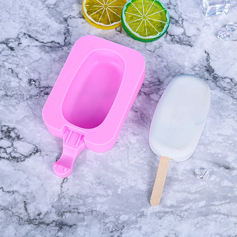 

Cute Cartoon Pattern Household Party DIY Ice Cream Food-Graded Silicone Material Mirror Resin Mold With Sticker Lid