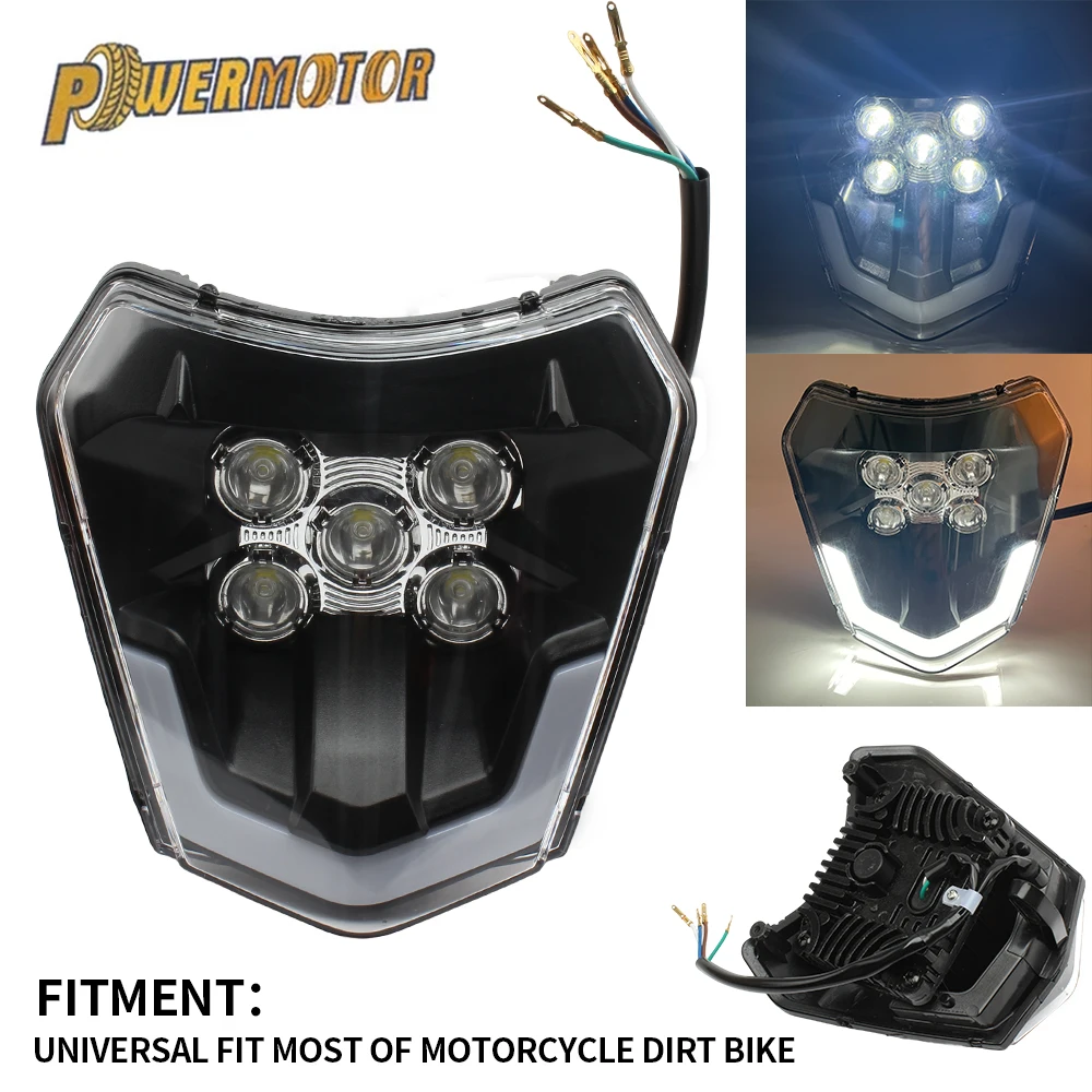 For KTM 690 EXC 300 Led Motorcycle Headlight Enduro XC SX XCW EXCF 125-500 2016 To 2023 Dirt Bike Headlamp Motocross Accessories