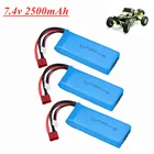 Литий-полимерный аккумулятор 2S 7,4 V 2500mah 25c для Wltoys 12428 12423 1:12, запчасти для радиоуправляемых автомобилей