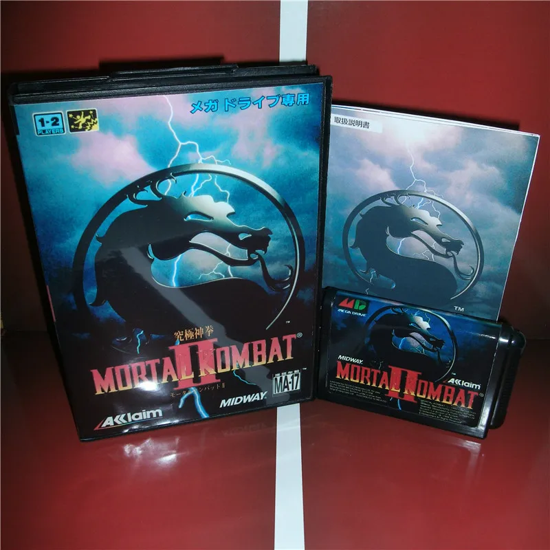 Mortal Kombat 2 Japan чехол с коробкой и руководством для MD MegaDrive Genesis игровая консоль 16 бит