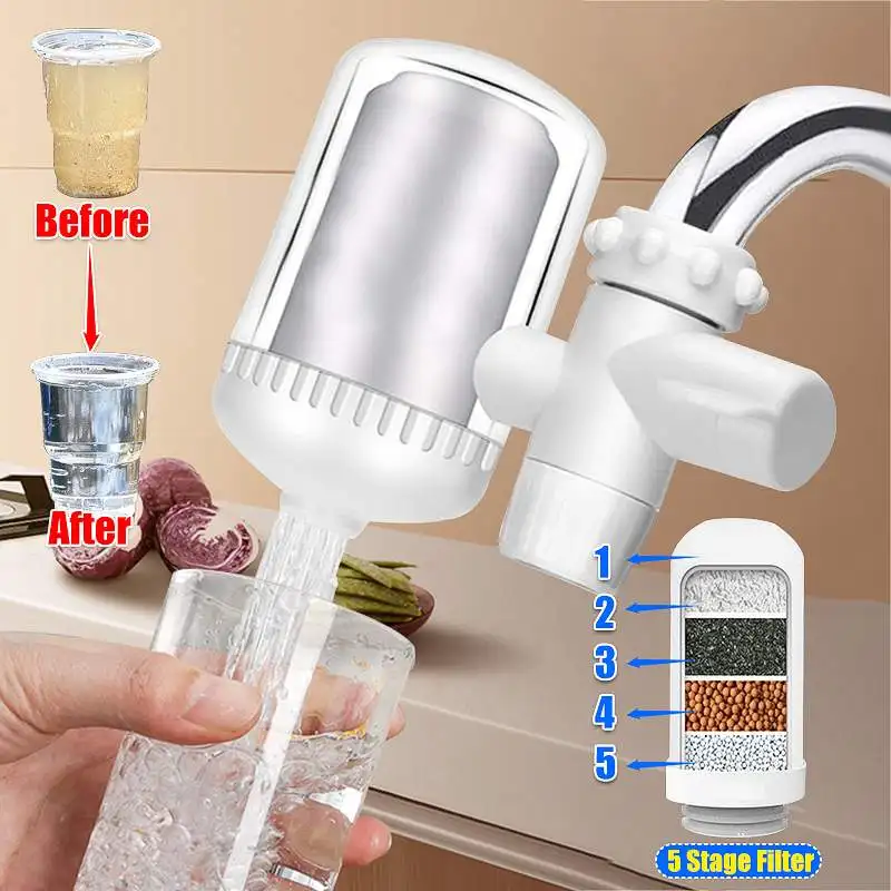 

Tap Water Purifier Clean Kitchen Faucet Washable Ceramic Percolator Water Filter Filtro Rust Bacteria Removal Replacement Filter