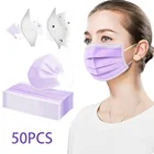 50 шт., в наличии, быстрая доставка, фиолетовая одноразовая маска для защиты рта, для взрослых, используется трехслойная комбинированная маска из мелтблана
