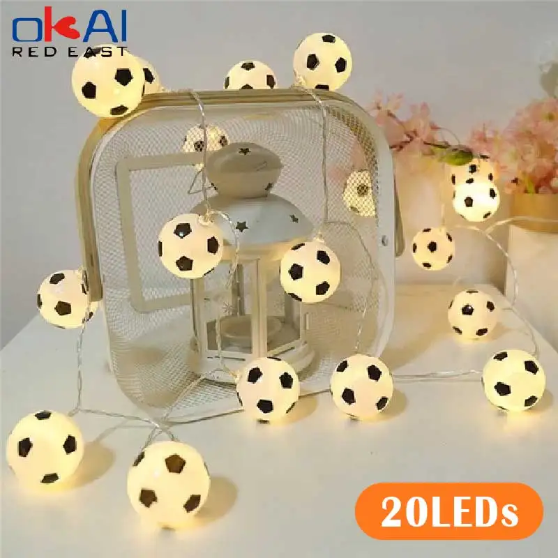 

LED Soccer Balls String Garland Decoration Bedrooms Home Theme Party Christmas 3/5M Decorative Football Fairy Lights Battery USB