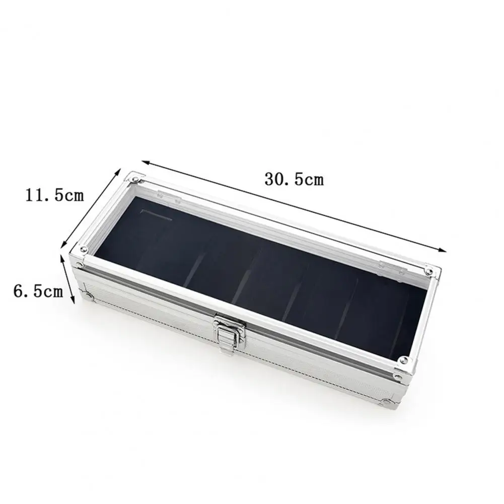 

Hot Sales Display Case Portable Exquisite 6 Slot Glass Top White Box for Watch Storage