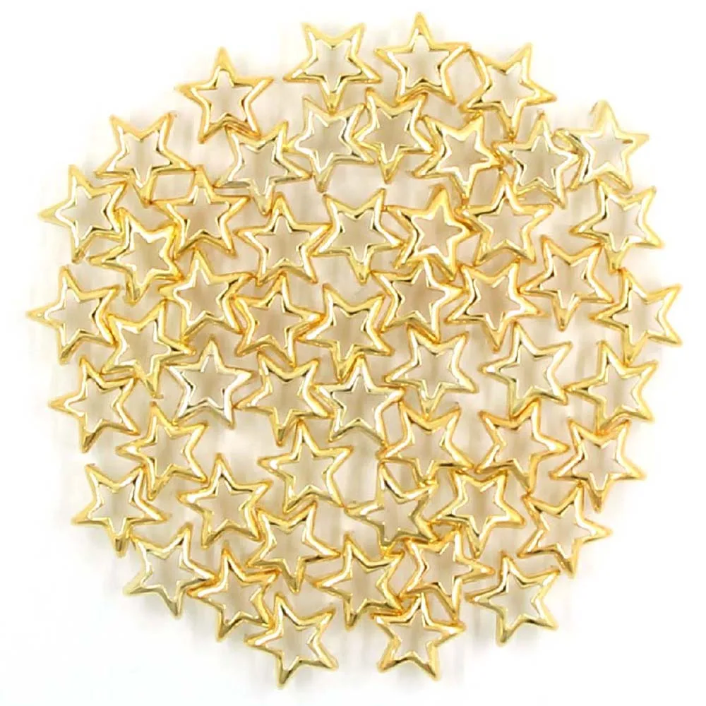 100 шт. золотые заклепки в форме звезды металлические полые шпильки для панковских