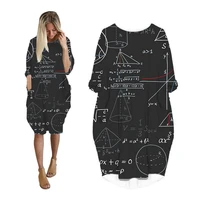 maths graffiti dress 3d print streetwear women oversize dresses fashion harajuku long sleeve plus size clothing vintage clothes