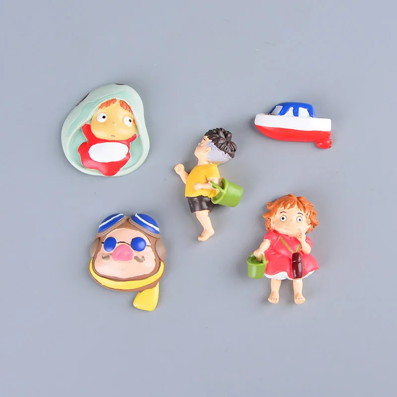 Koteta Cartoon Hayao Miyazaki Anime Resin Figures Mini Ponyo 3D Fridge Magnets for Kids Home Refrigerator Decor Children Gifts | Игрушки и
