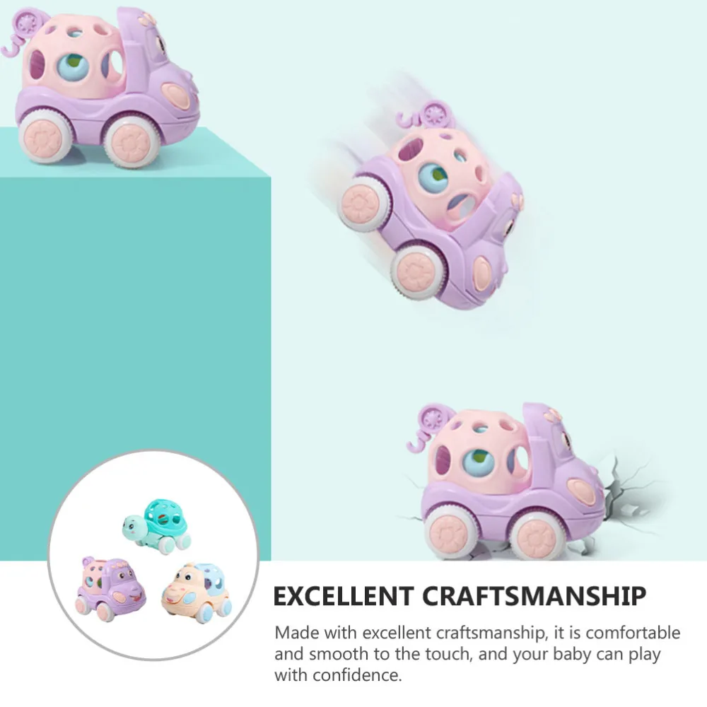 

3pcs Creative Rattle Inertia Car Baby Educational Plaything Cartoon Car