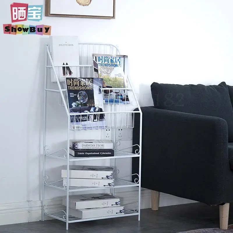 Железная книжная полка для журналов хранения газет в стиле ретро детских