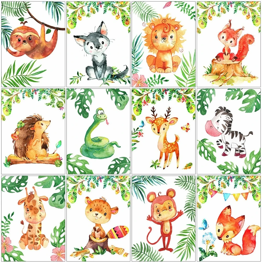 

Full Square Drill 5D Diy Diamond Painting Lion Diamond Embroidery Animal Cross Stitch Cartoon Fox Rhinestone Art Kid Room Decor