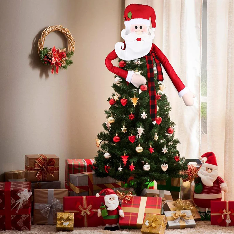 

Christmas Tree Topper Ornaments Santa Claus with Hat Xmas Tree Decoration For Home HVR88