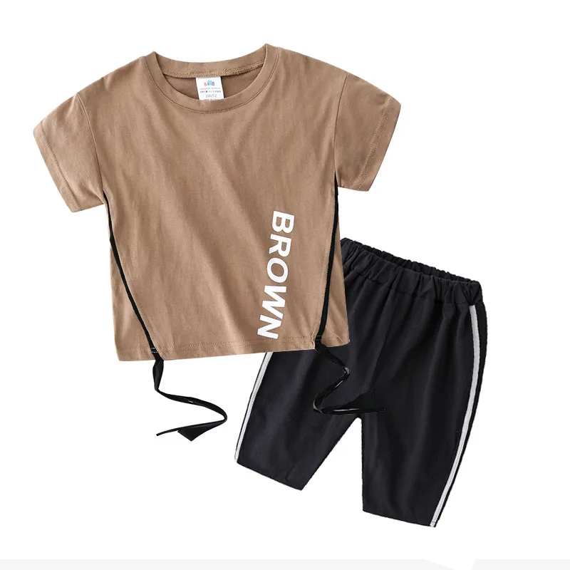

Baby Letter Suit 2021 Summer New Boy Children's Short-sleeved T-shirt Pants