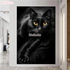 Набор для алмазной вышивки 5D Черный кот, высокое качество