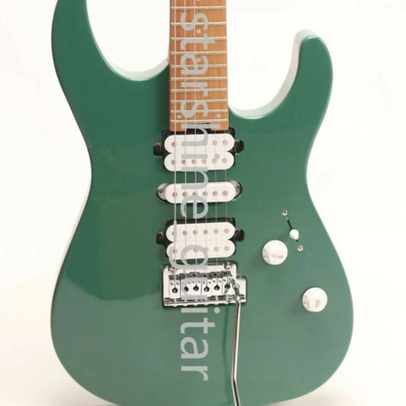 

2021 New High Quality 6 Strings Green Electric Guitar Maple Neck Tremolo Bridge Mahogany Body Maple Fingerboard