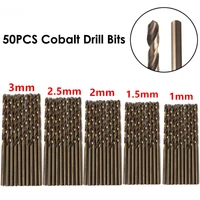50pcs 11 522 53mm m35 hss co cobalt twist drill bit for high tensile stainless steels drilling