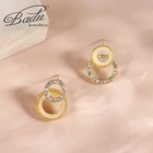 Женские серьги-гвоздики Badu, маленькие металлические серьги-кольца золотого цвета, в Корейском стиле, 2021