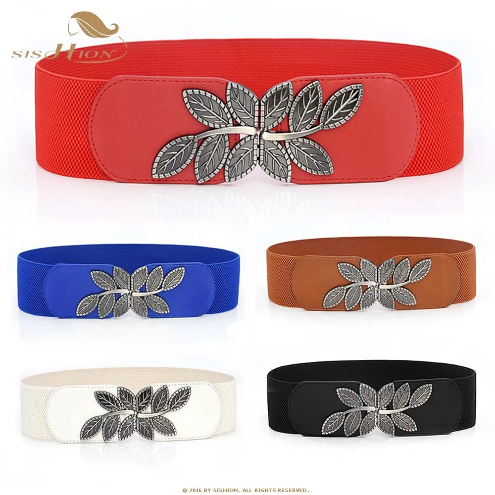 

SISHION Vintage Solid Cummerbund Wide Elastic Waist Belt QY0359 Women Waistband Decoration Dress Skirt Simple Fashion Cummerbund