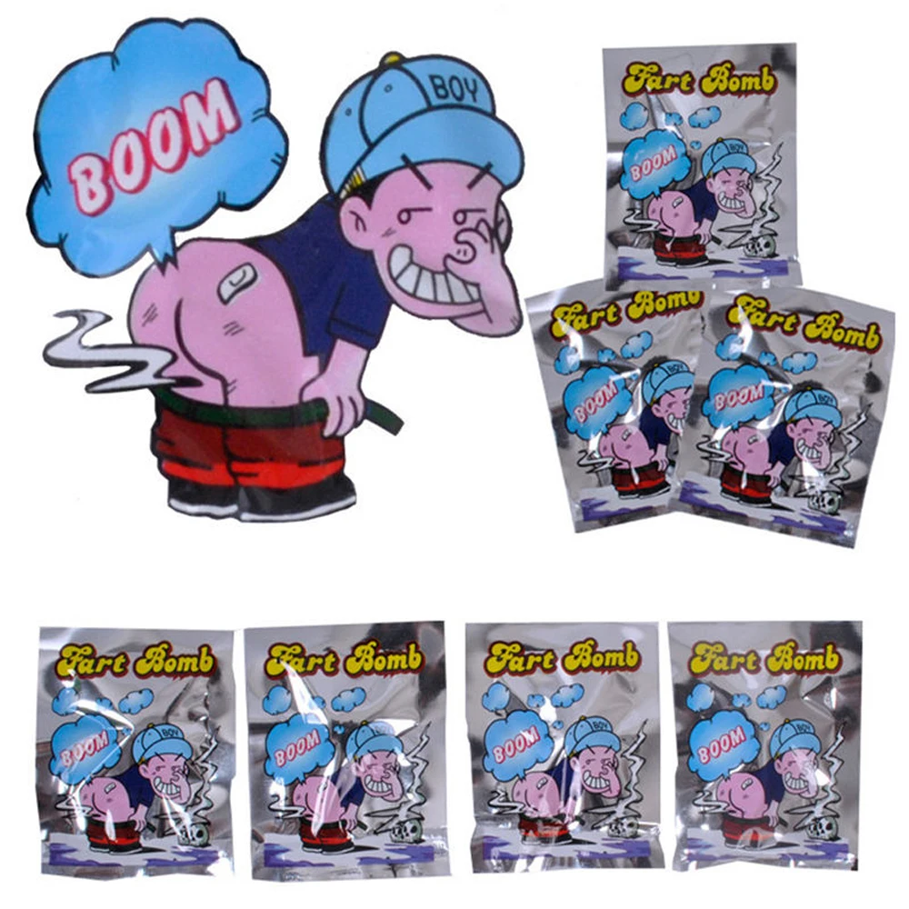 

10Pcs/Set Funny Fart Bomb Bags Stink Bomb Smelly Aroma Bomb Novelty Gags Practical Jokes Fool Toy Joke Tricky Toy