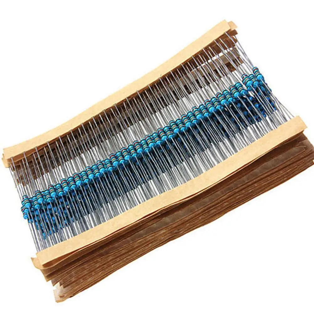 

600pcs/Lot 1/4W Metal Film Resistor Kit 1% Resistor Ohm Pack Values Resistance 30 10 each 20pcs hm Assorted Kit Set -1M R5A2
