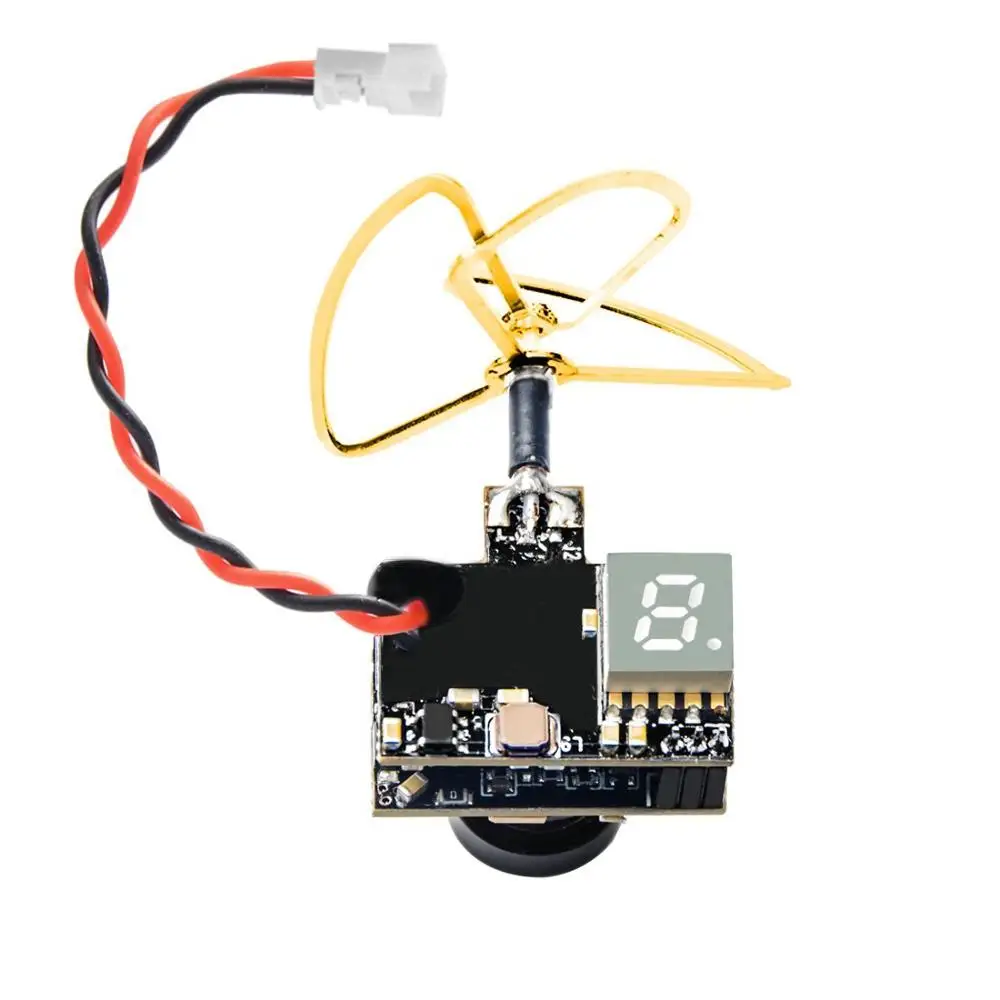 

A2 5.8Ghz 40CH 200mW FPV Transmitter Raceband 600TVL 1/4 Cmos Mini FPV Micro AIO Camera with Clover Antenna for FPV Drone