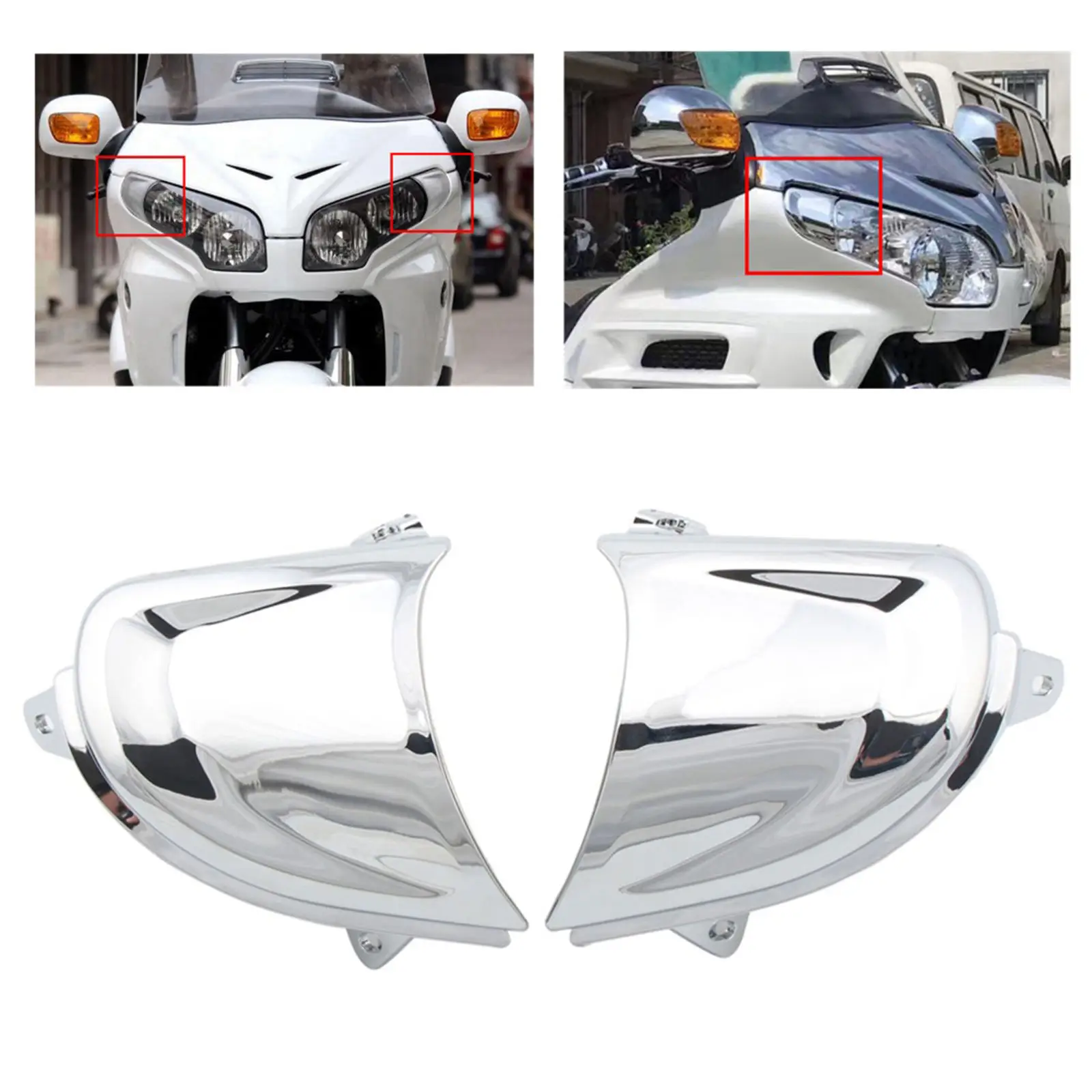 

Motorcycle Chrome Front Headlight Panel Cover Trim Fairing Trim For Honda Goldwing GL1800