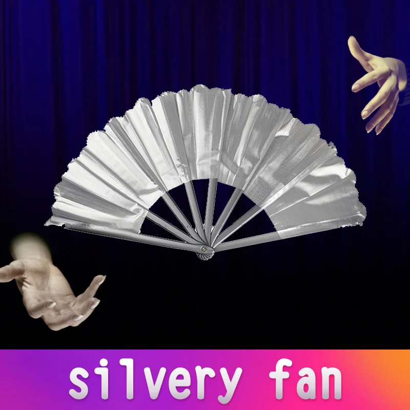 Silver Сломанный веер сценический магический трюк Волшебные веера для волшебника с множеством цветов магический реквизит - Цвет: Silver