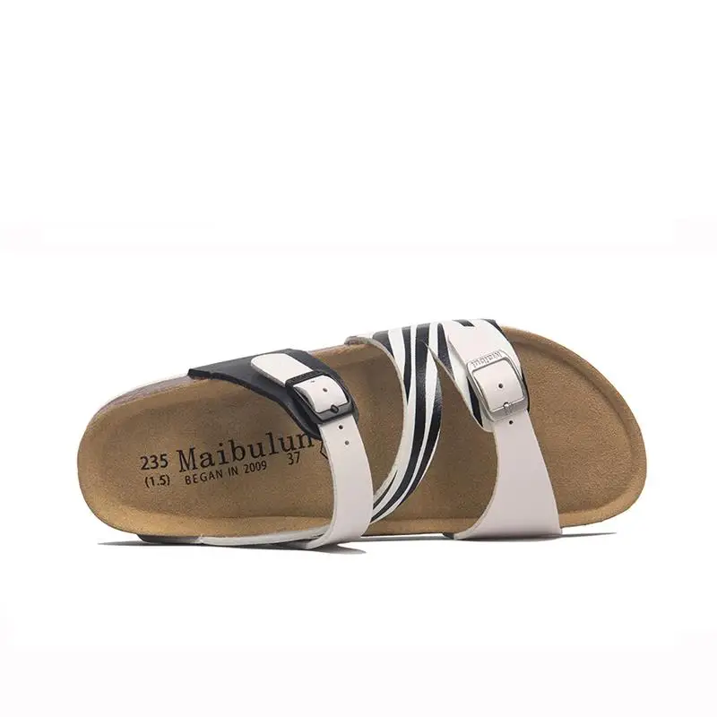 

Beach Shoes Slippers Casual Multicolored Sandals Slides Big Size Sabot Luxury Summer Flat Floral Print Mixed Colors PU Buckle St