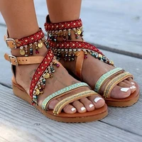 bohemian sandals comfort shoes for women summer heels large size boho fashion multicolored girls 2021 big flat casual scandals p